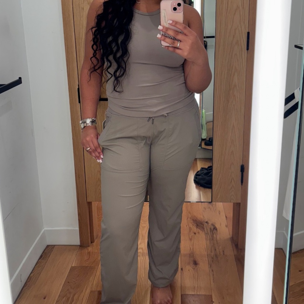 lululemon athletica Taupe/Beige Track Pants & Tank Set